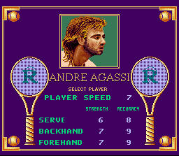 Andre Agassi im Charakterscreen